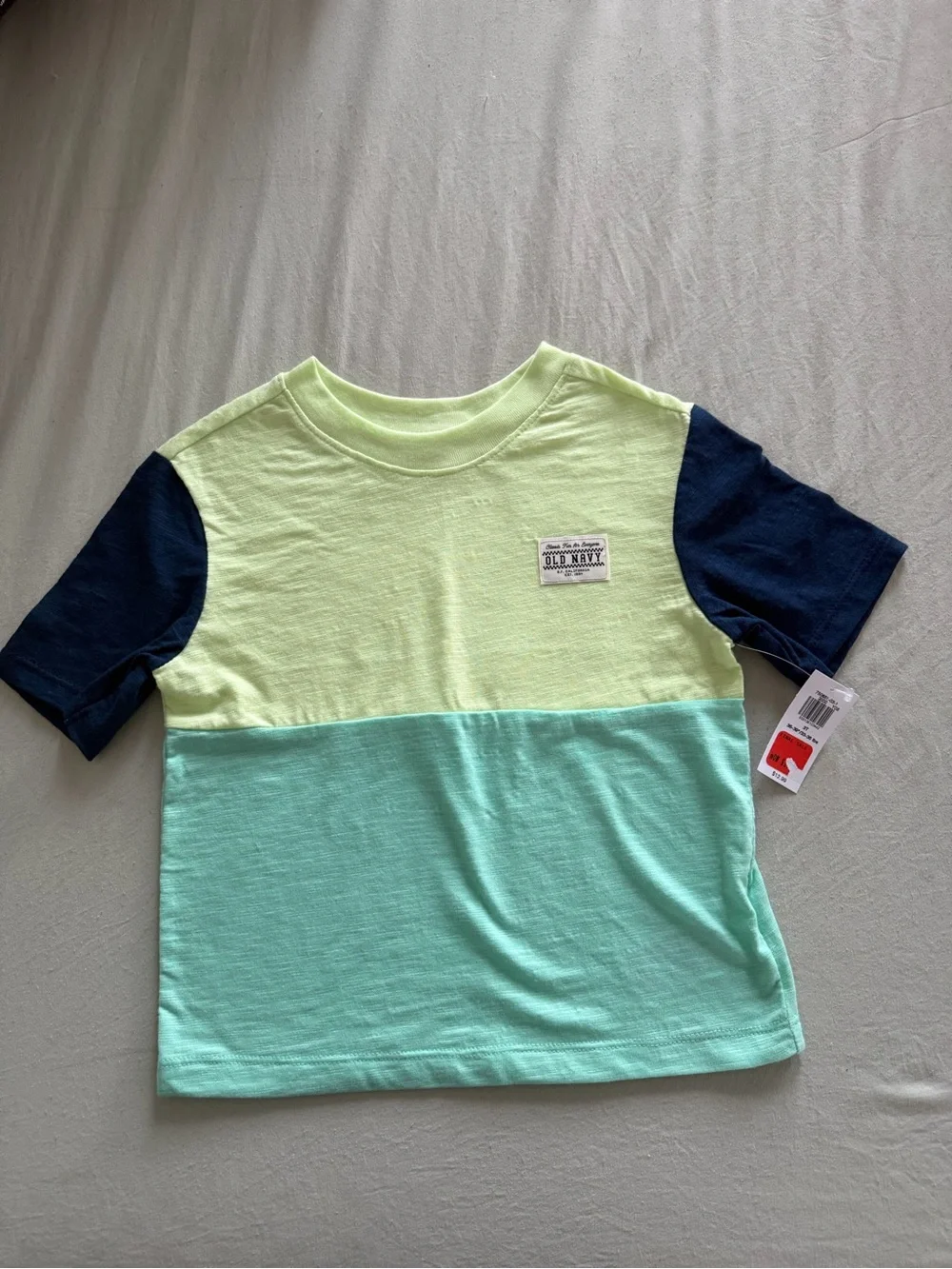 Old Navy Kids Colorblock Tees - White, Orange & Light Green